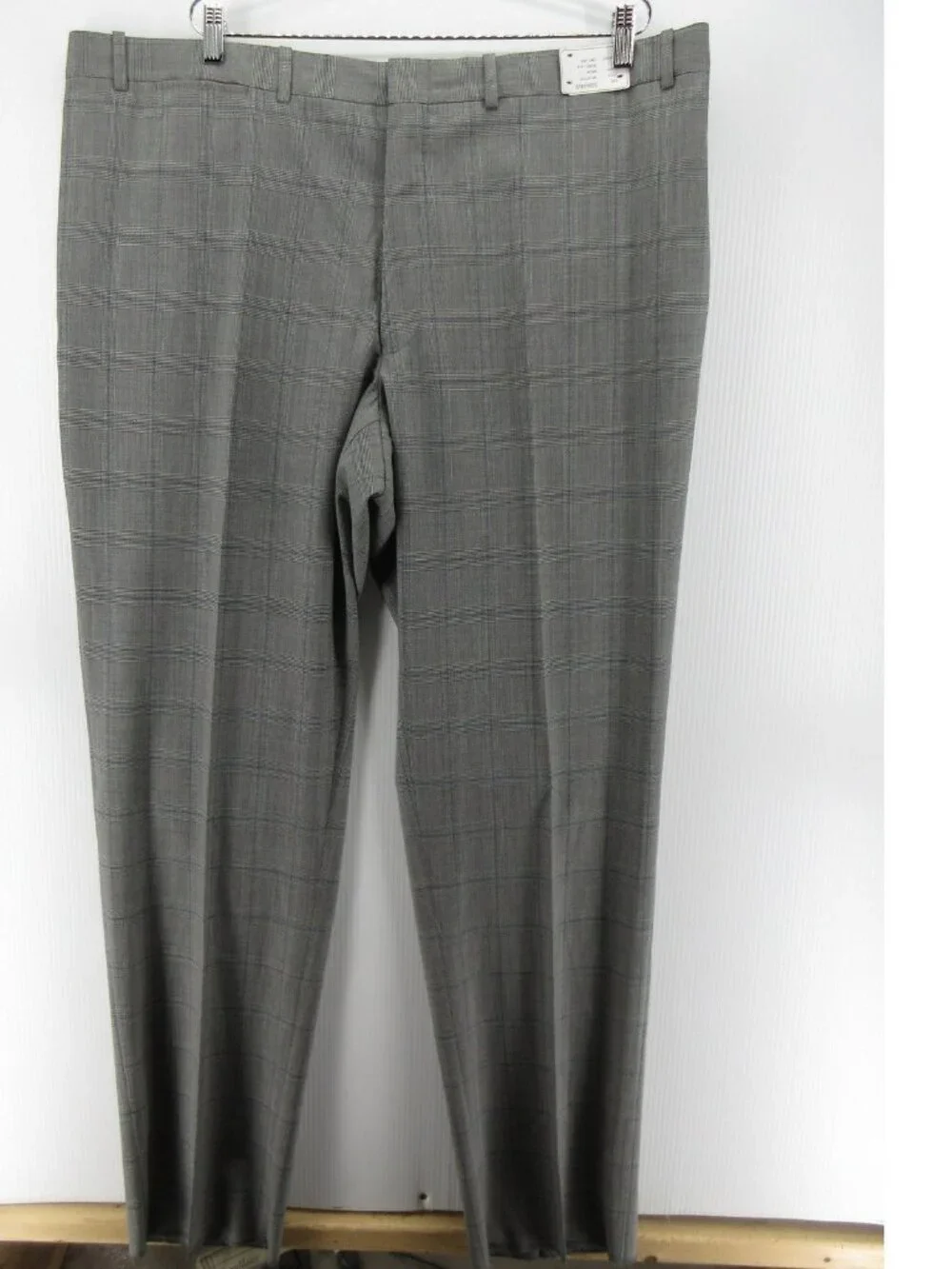 J Press Suit 50 Pure Wool Windowpane Glen Plaid Three Button 44W NEW